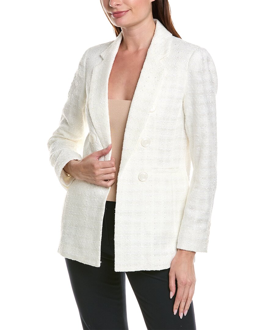 Shop Anne Klein Double Breasted Jacket In White