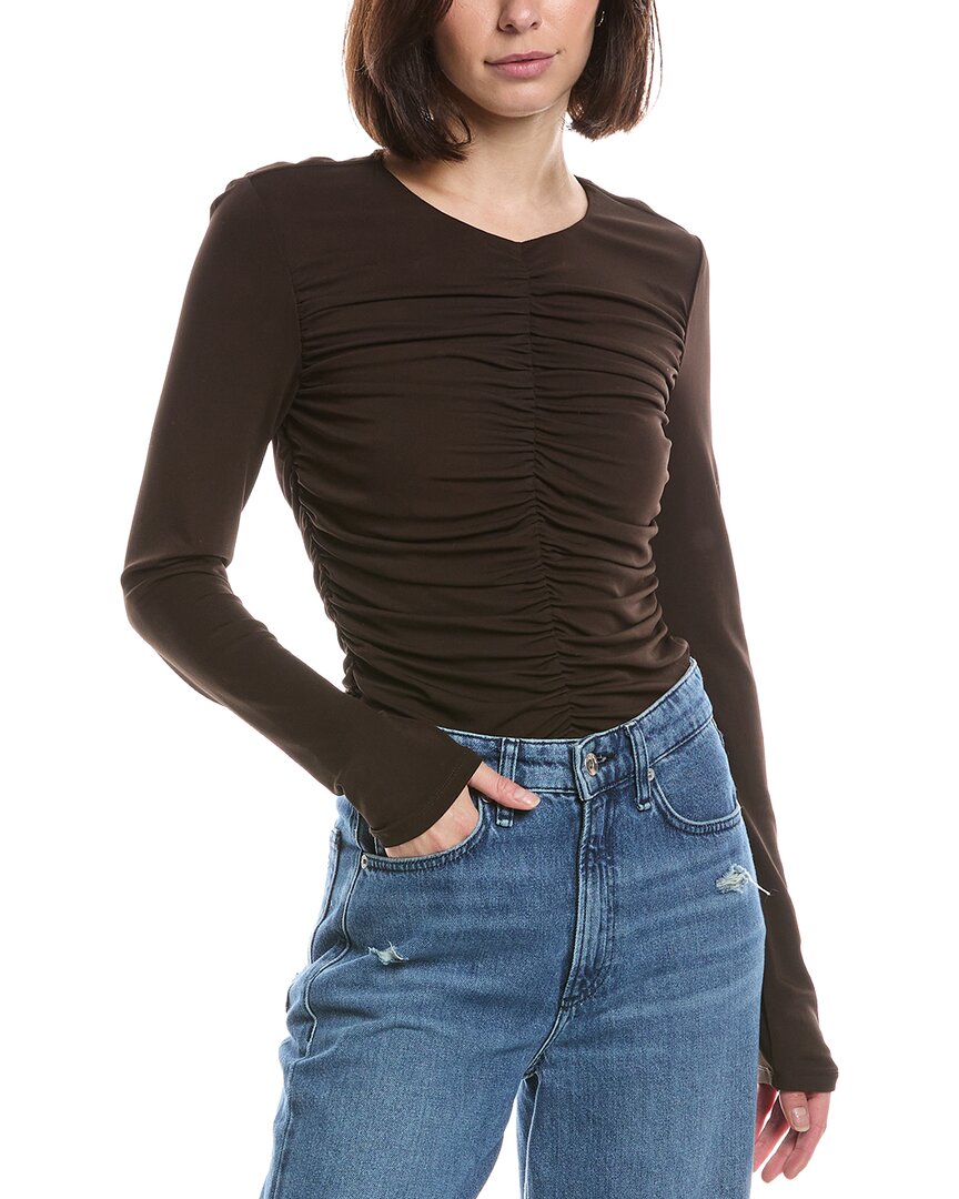 Frame The Ruched Top In Brown