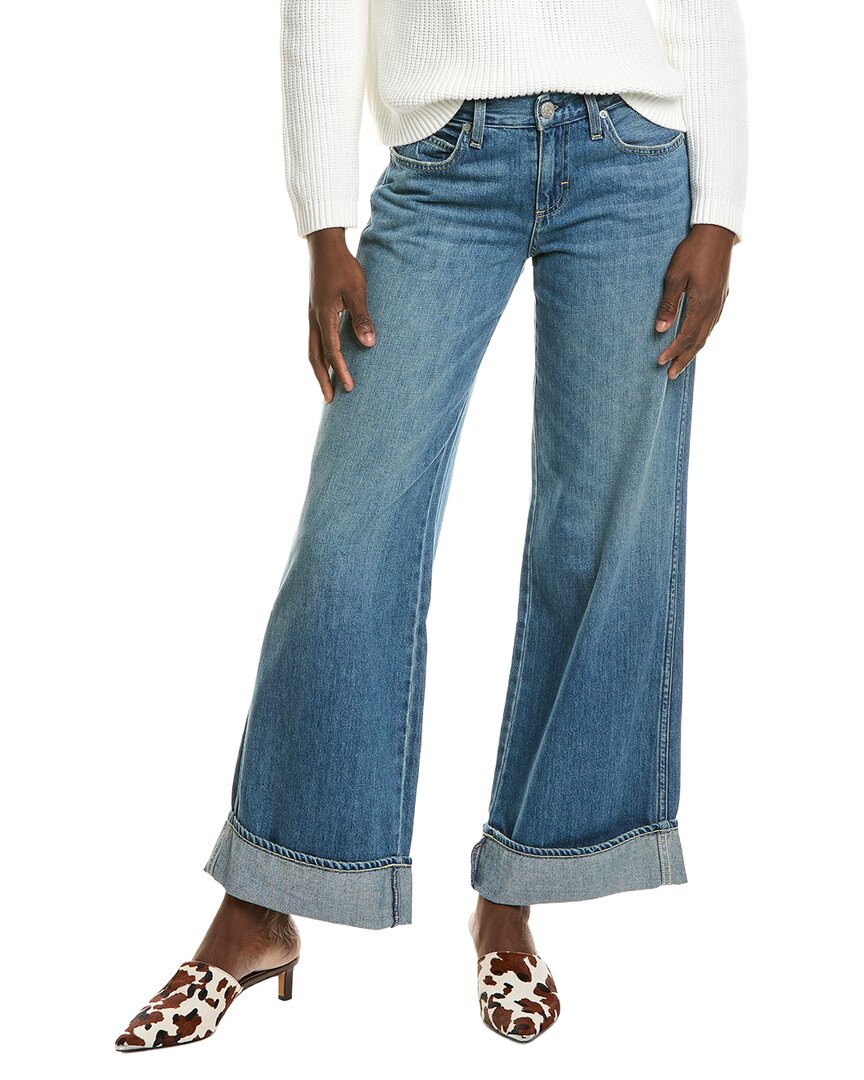 Amo Denim Amo Sabine Cuff Twin Flame Wide Leg Jean In Blue