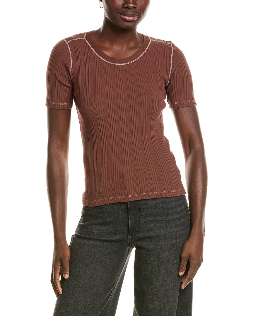 Amo Denim Amo Cherish T-shirt In Brown