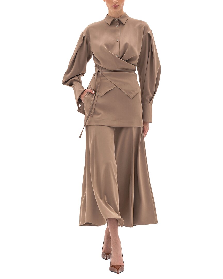 Bgl 2pc Blouse & Skirt Set In Neutral
