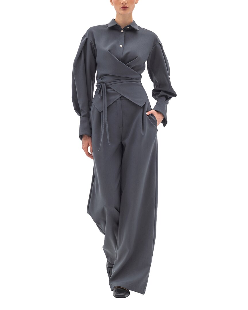 Bgl 2pc Blouse & Pant Set In Gray