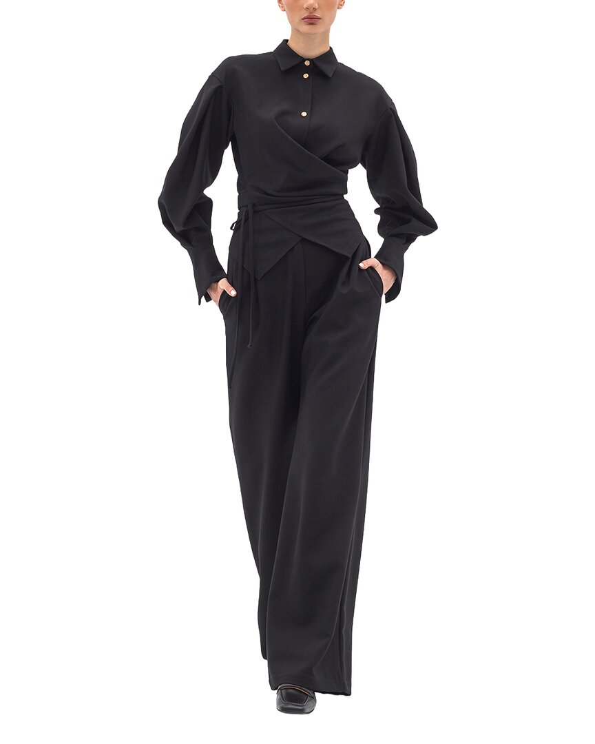 Bgl 2pc Blouse & Pant Set In Black