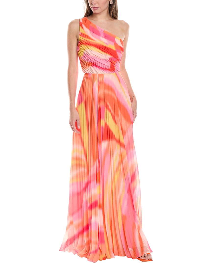 Amur Morris Open Back Gown In Orange