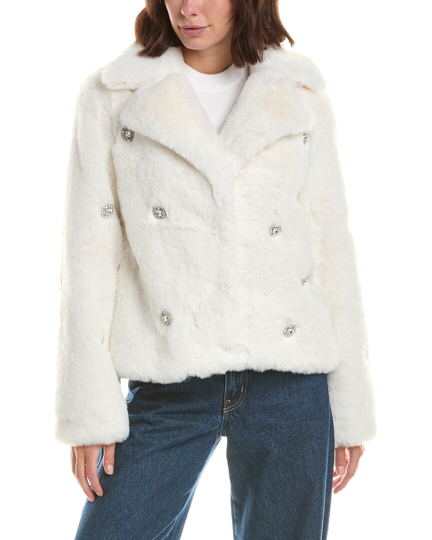 Cece Jewel Trimmed Jacket In White