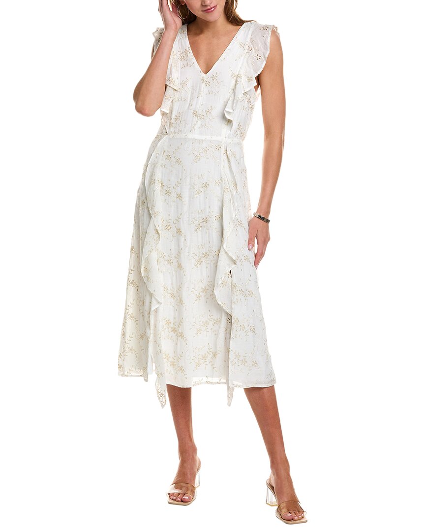Julia Jordan Embroidered Linen Midi Dress