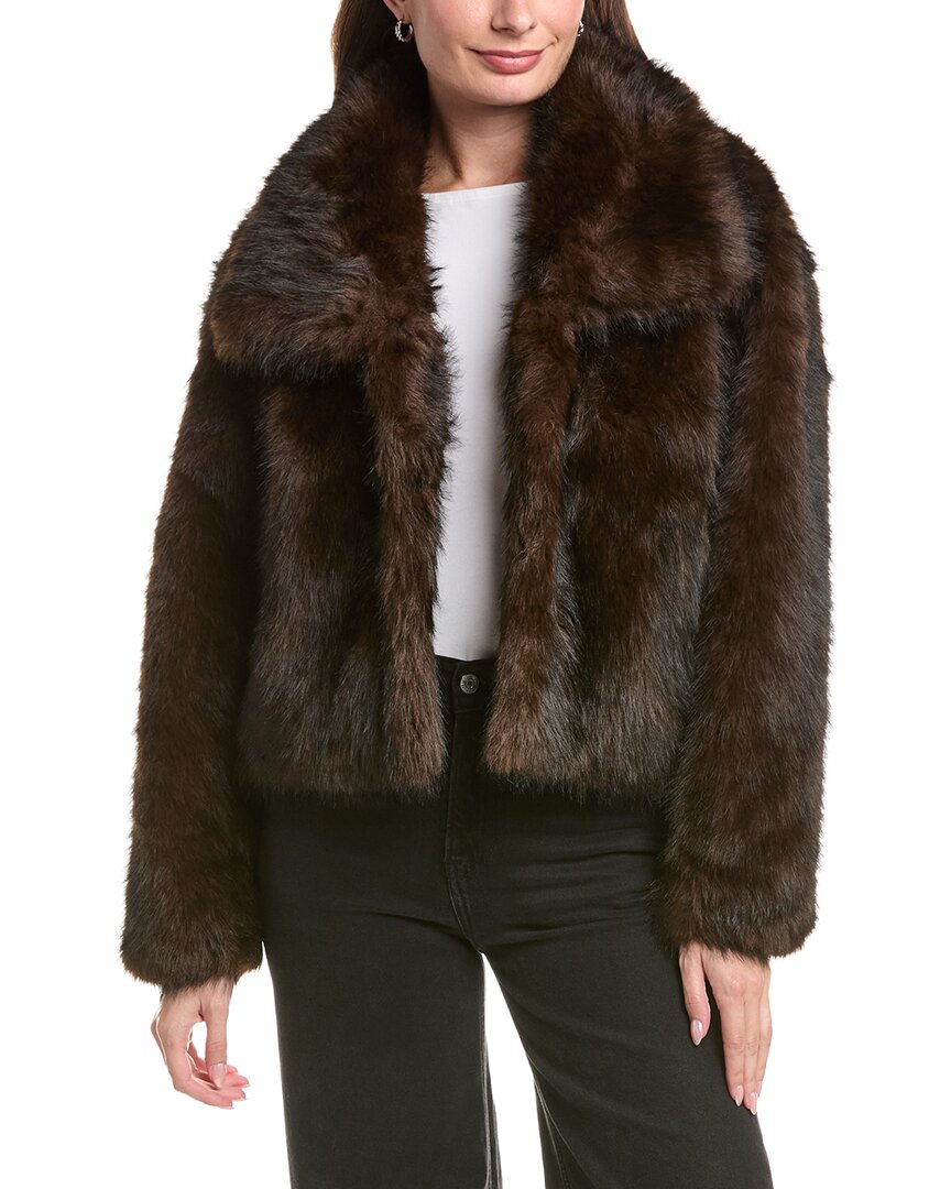 Nvlt Cropped Coat In Brown