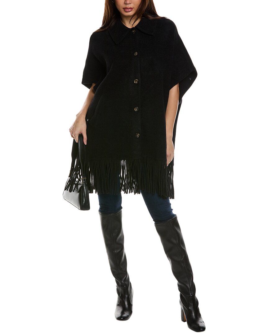Nvlt Fringe Cape In Black