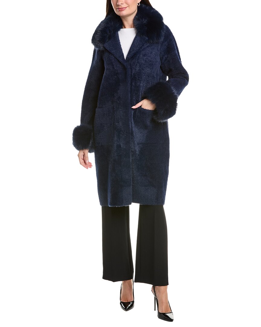 Nvlt Longline Coatigan In Navy