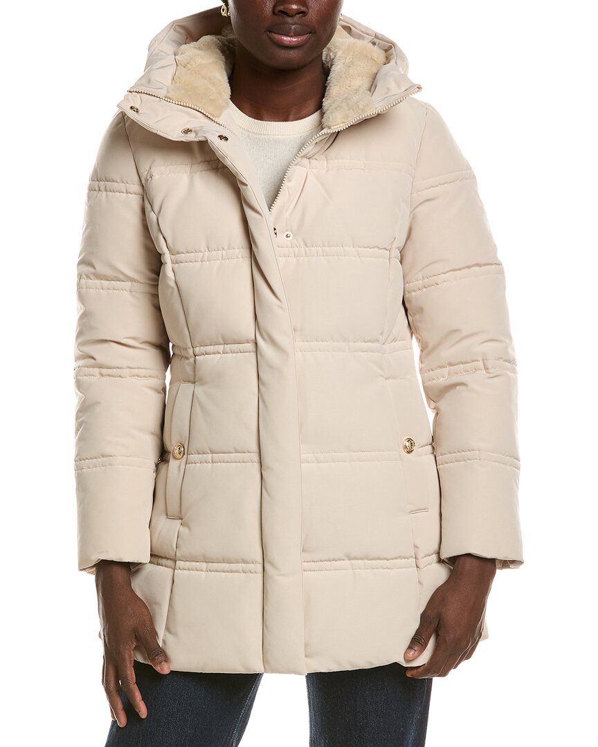 Laundry By Shelli Segal Mist Fabric Coat In Neutral