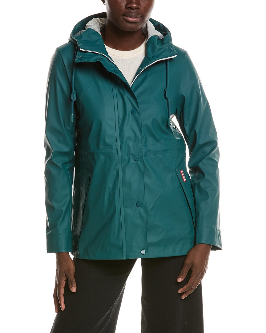Hunter Abbey Rubberized Short Rain Jacket In Blue