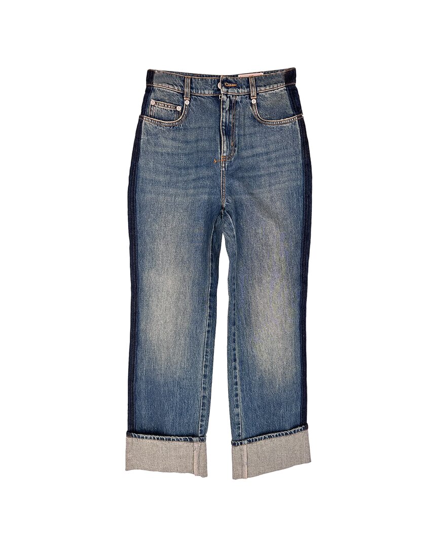 Pre-owned Alexander Mcqueen Faded Boyfriend Jean