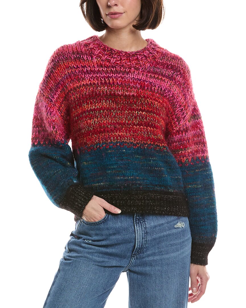 Mother The Crop Pullover Sweater In Purple