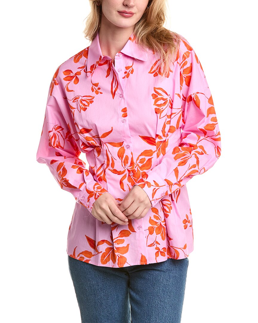 Shop Alexia Admor Calliope Fitted Button Down Shirt In Pink
