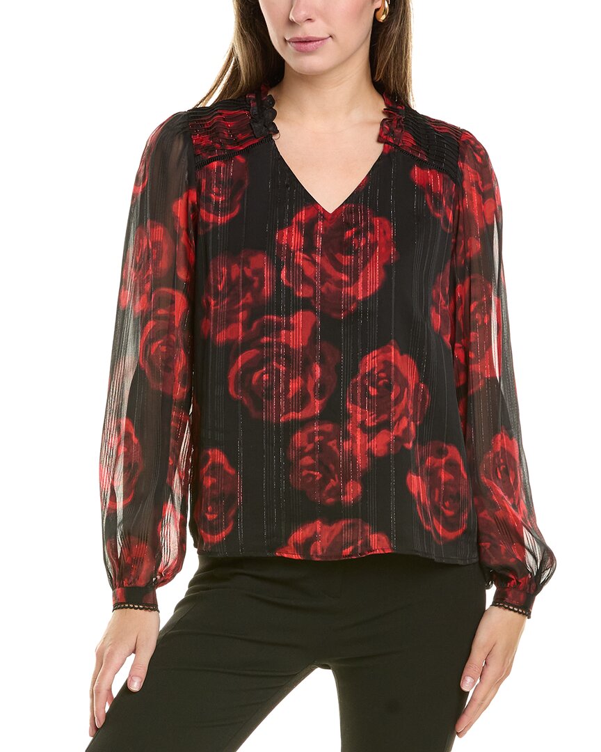 Nanette Lepore Rose Blouse In Red