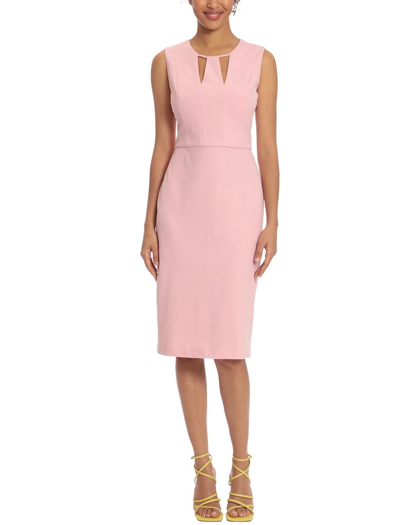 Donna Morgan Scuba Crepe Midi Dress In Pink