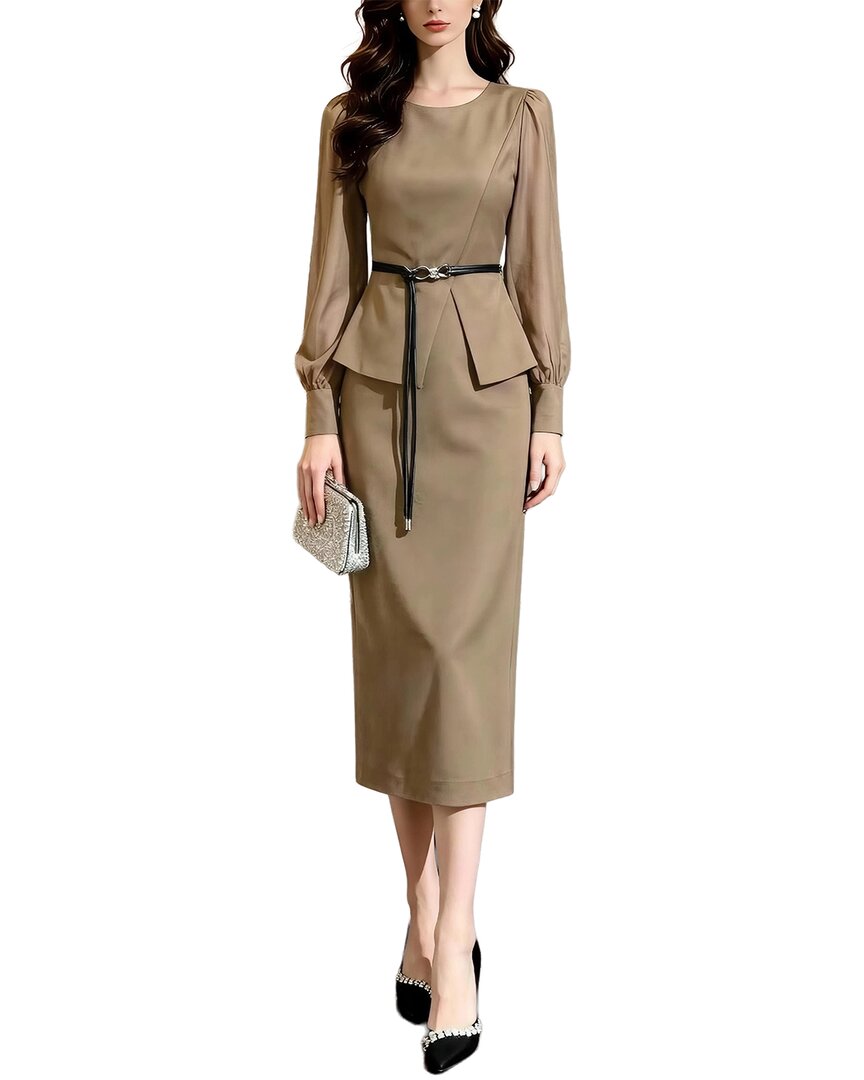 Brc By Burryco Midi Dress In Brown