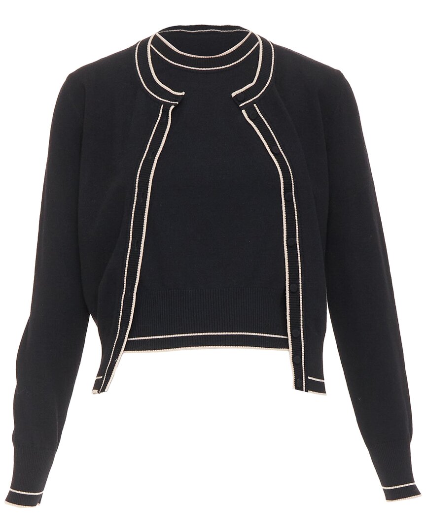 Pre-owned Alaïa Contrast Cardigan Top Set