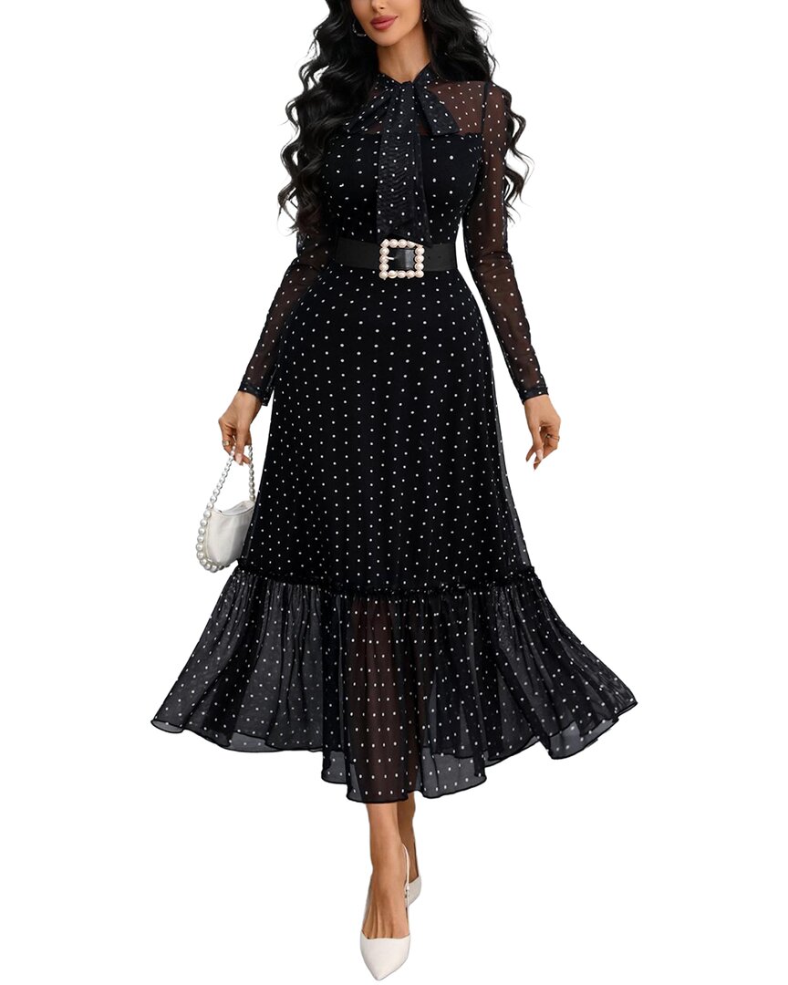 Amina Glam Midi Dress In Black