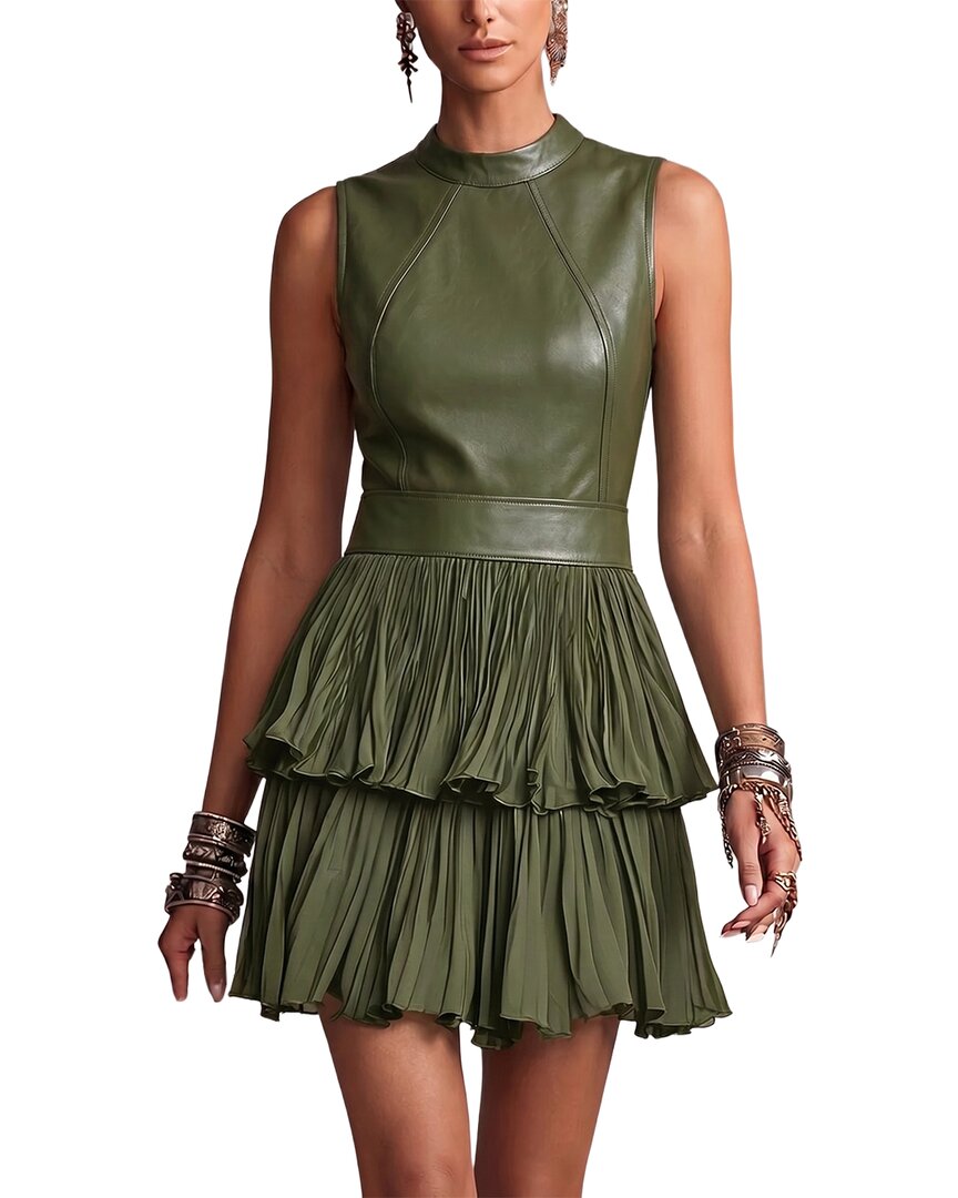 Oloey A-line Dress In Green