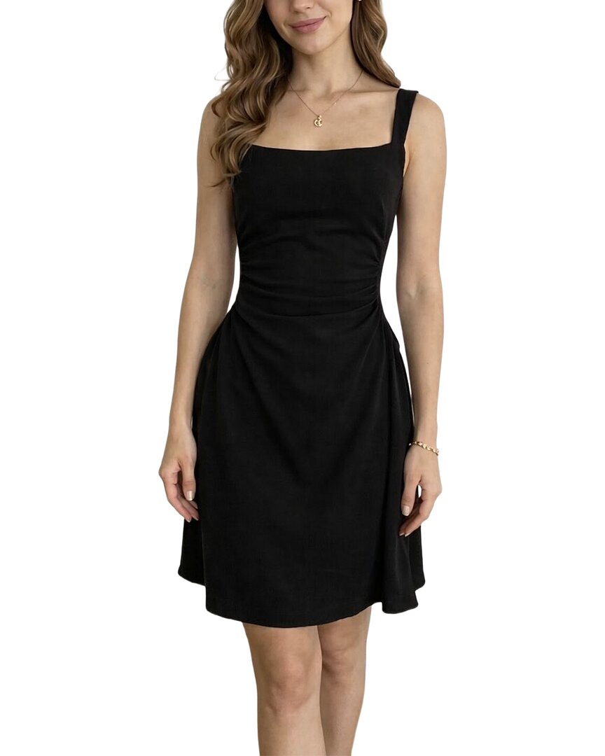 Ariel Tesoro Solid Mini Dress In Black