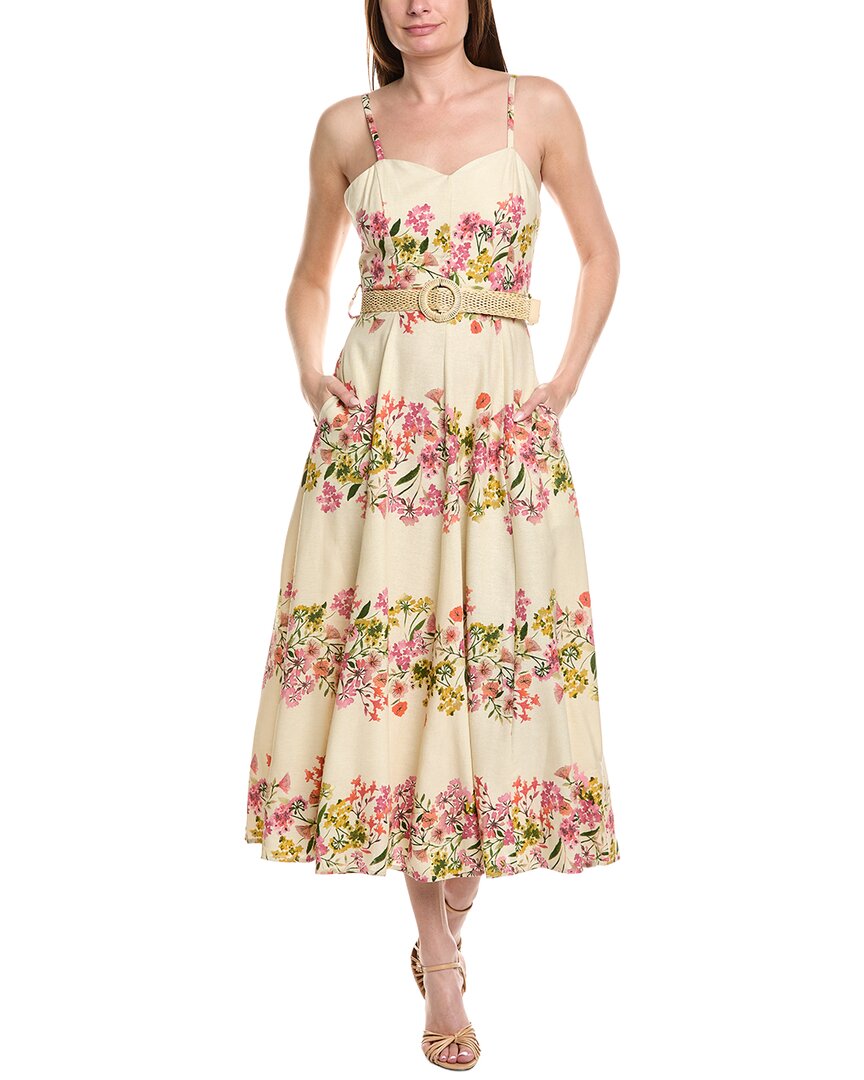 Taylor Sleeveless Linen-blend Maxi Dress In Pink