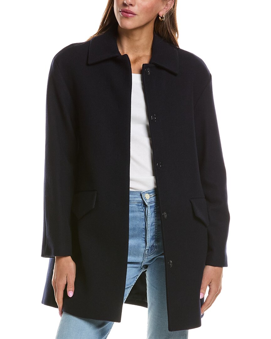 Theory Wool & Cashmere-blend Cape Coat In Blue