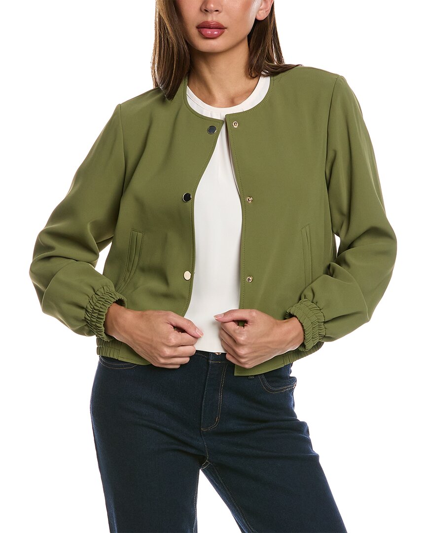 Shop Anne Klein Bomber Jacket In Green