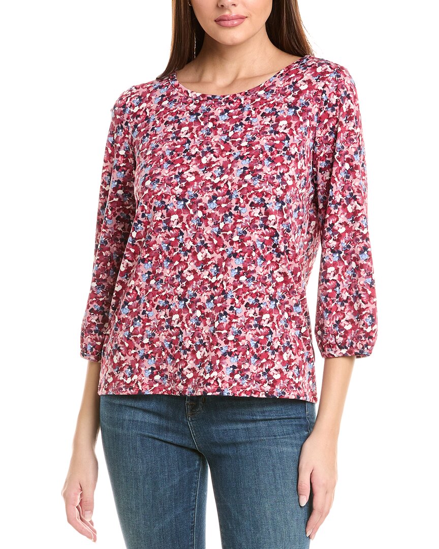 Jones New York Women's Printed Moss Crepe 3/4-sleeve Top