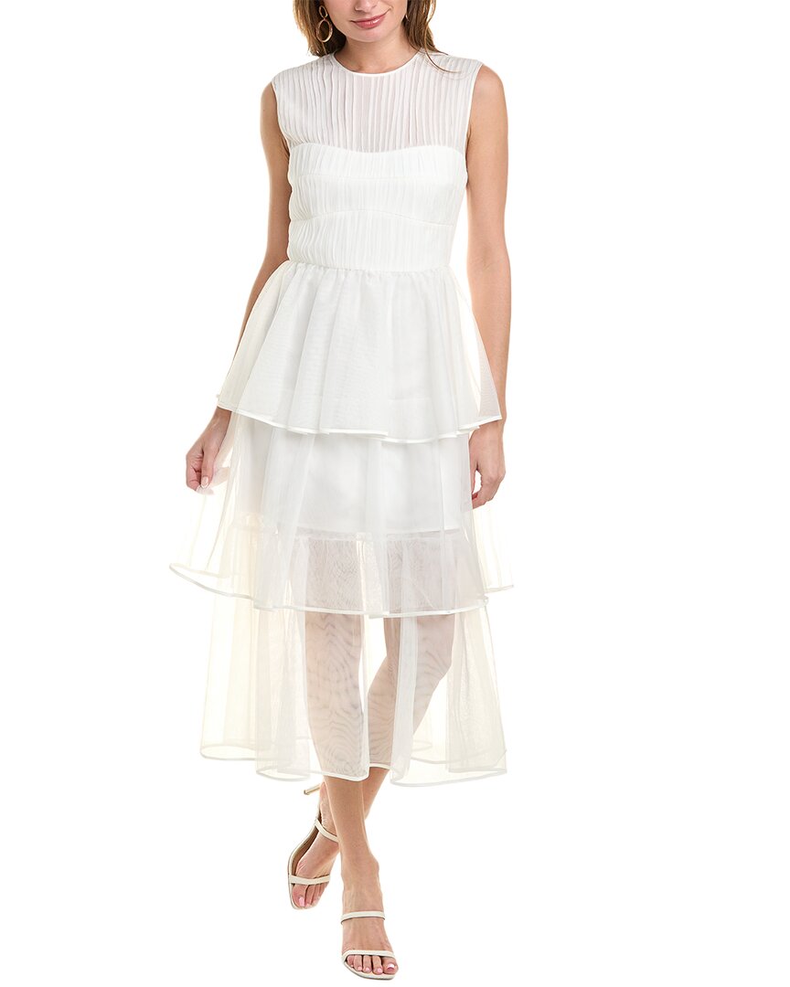 Shop Simkhai Benton Silk Midi Dress In White