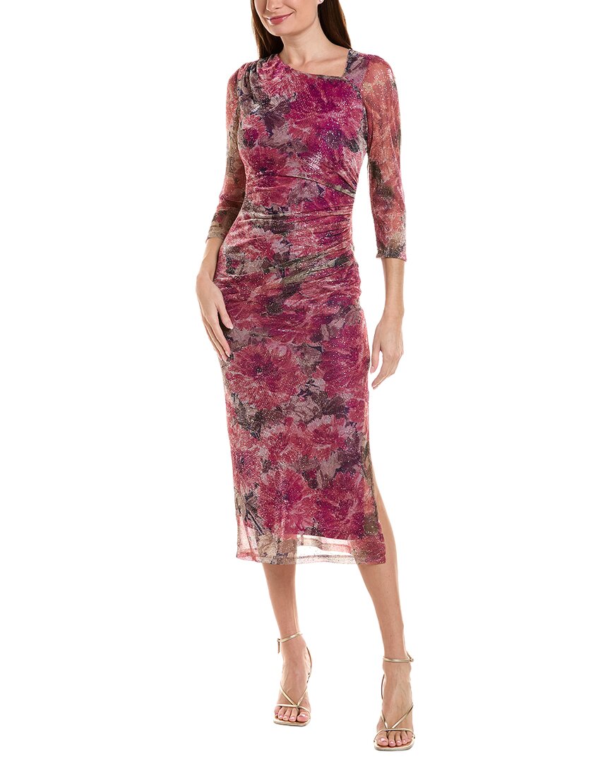 Oleg Cassini Midi Dress In Pink