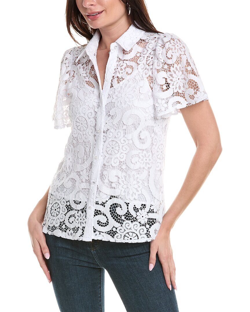 Nanette Lepore Lace Top In White