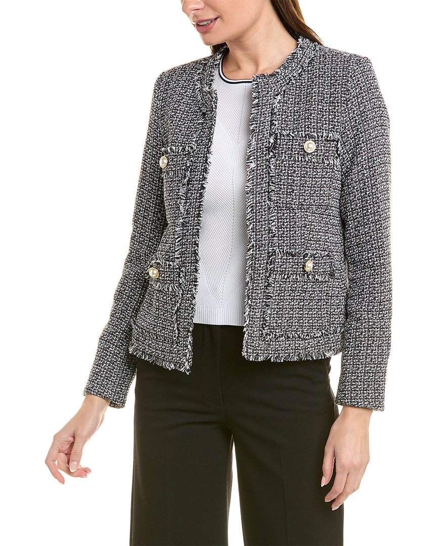 Shop Nanette Lepore Nanette  Tweed Blazer In Black