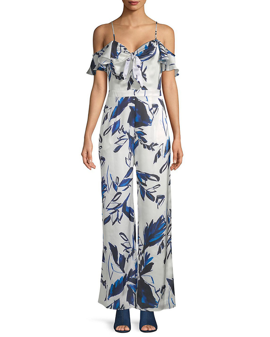 Image of julia jordan Cold-Shoulder Printed Jumpsuit