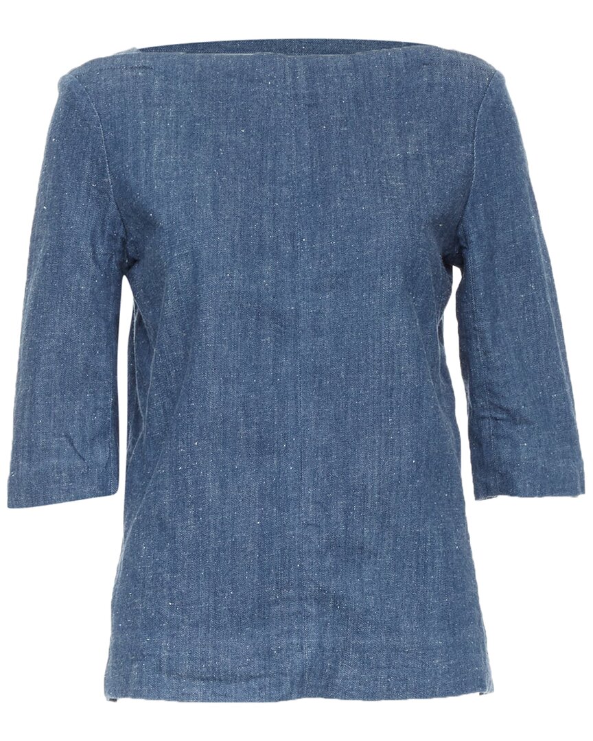 Pre-owned Celine 2011 Denim Boat Neck Top