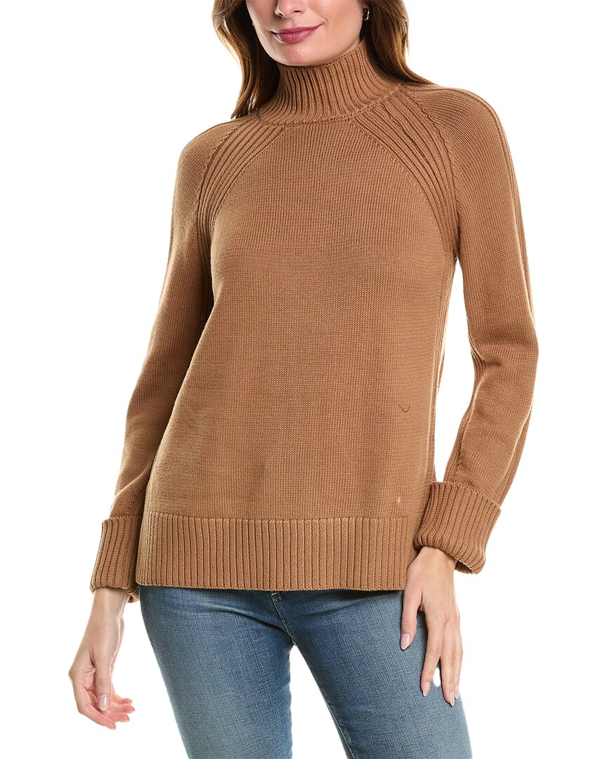 Shop Jones New York Directional Mock Neck Sweater In Brown