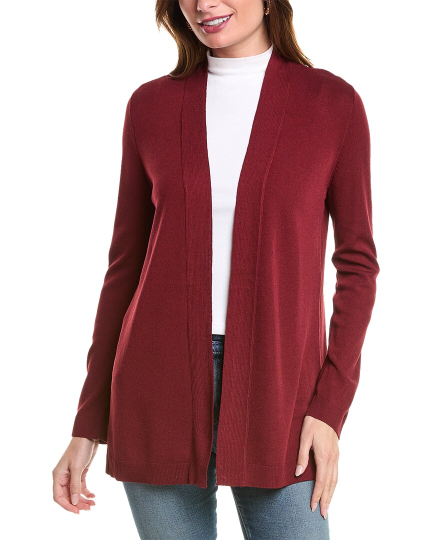 Jones New York Womens Open Front Ribbed Kimono In Red