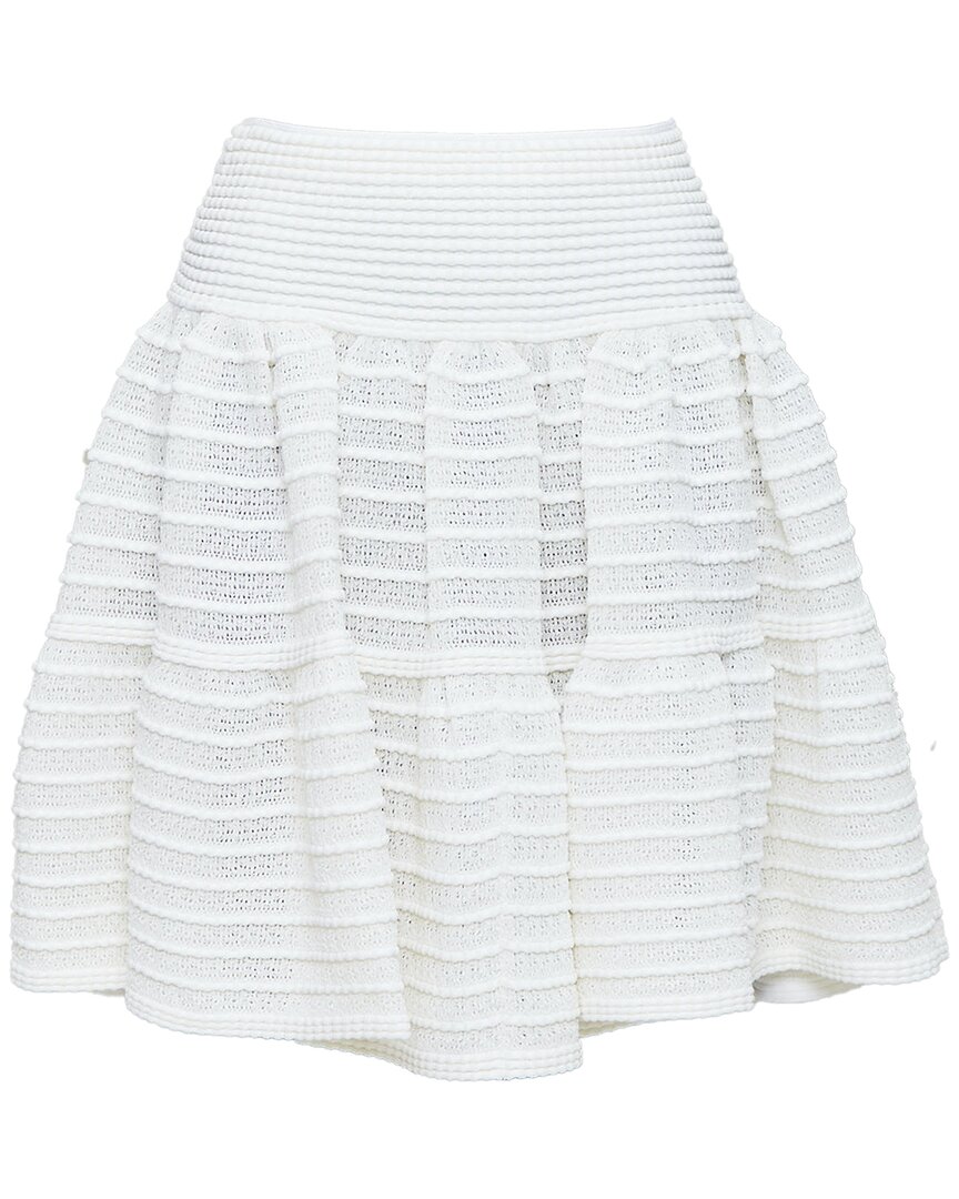 Pre-owned Alaïa Tiered Horizontal Knit Flared Skirt