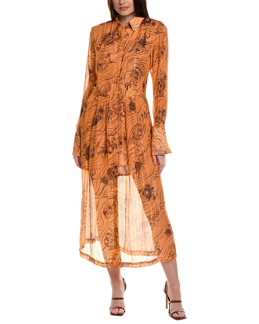 Shop Sabina Musayev Finita Silk-blend Maxi Dress In Orange