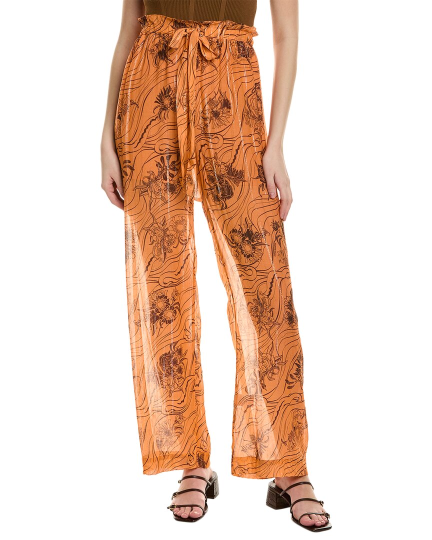 Shop Sabina Musayev Giovanni Silk-blend Pant In Orange