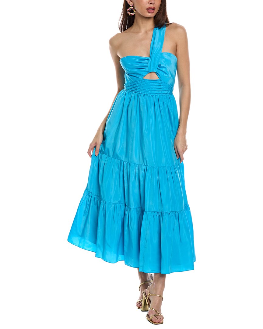 Shop One 33 Social One33 Social One-shoulder Maxi Dress In Blue
