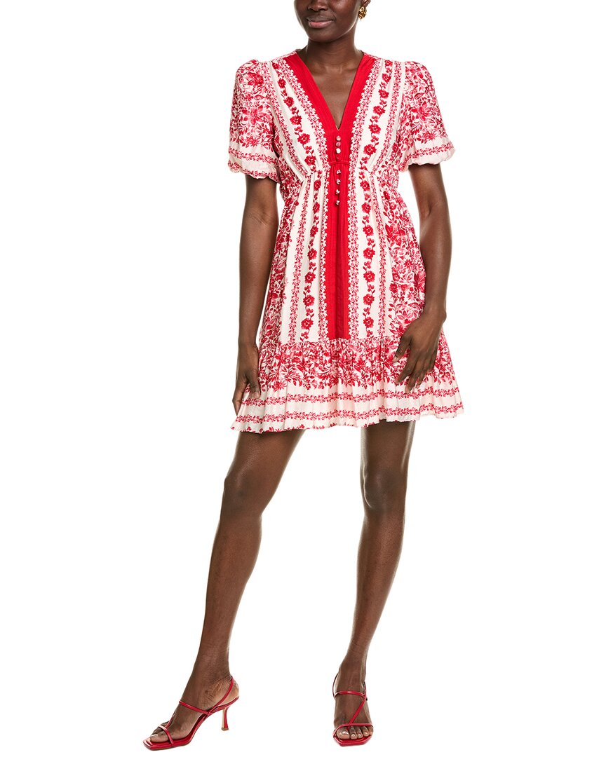 Taylor Puff Sleeve Mini Dress In Red