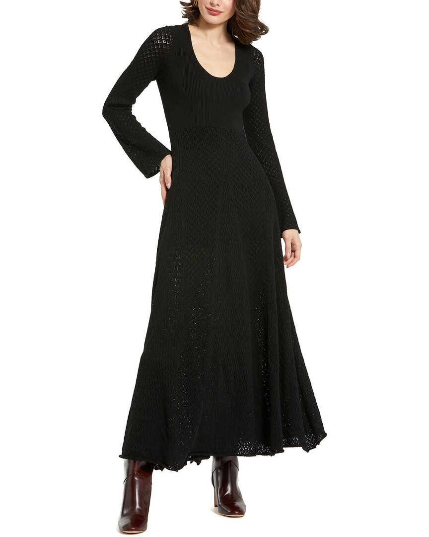 Mac Duggal Scoop Neck Long Sleeve Knit Maxi Dress