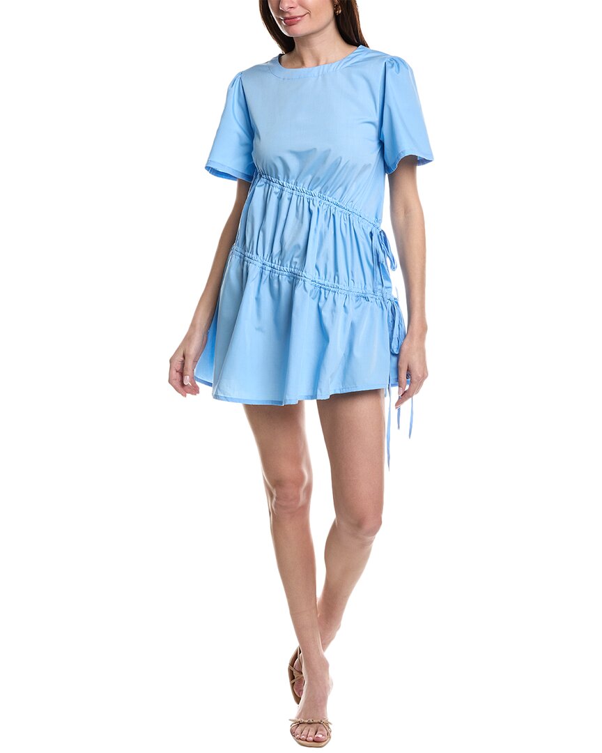 Shop Maison Maar Drawstring Mini Dress In Blue