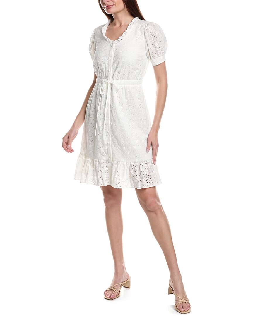 Shop Nanette Lepore Nanette  Mila Eyelet Mini Dress In White