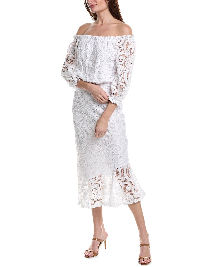 Shop Nanette Lepore Nanette  Valentina Re-embroidered Maxi Dress In White