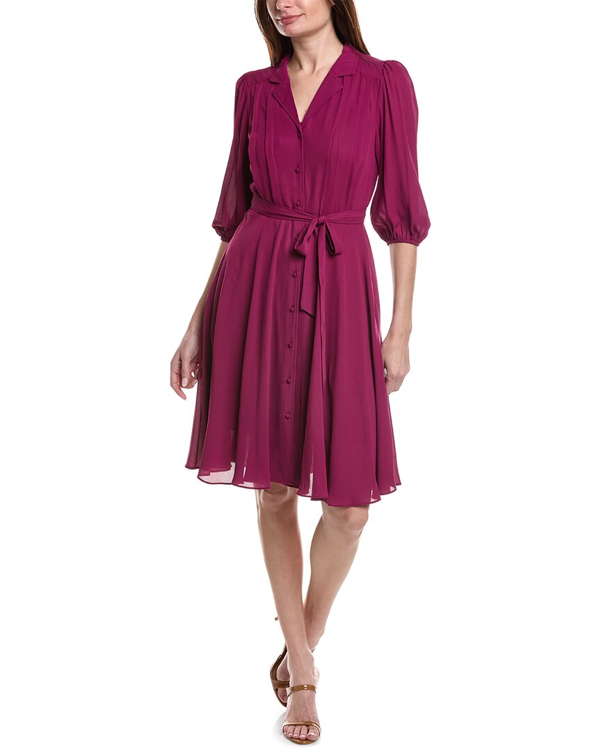 Shop Nanette Lepore Nanette  Crepe Chiffon Midi Dress In Purple
