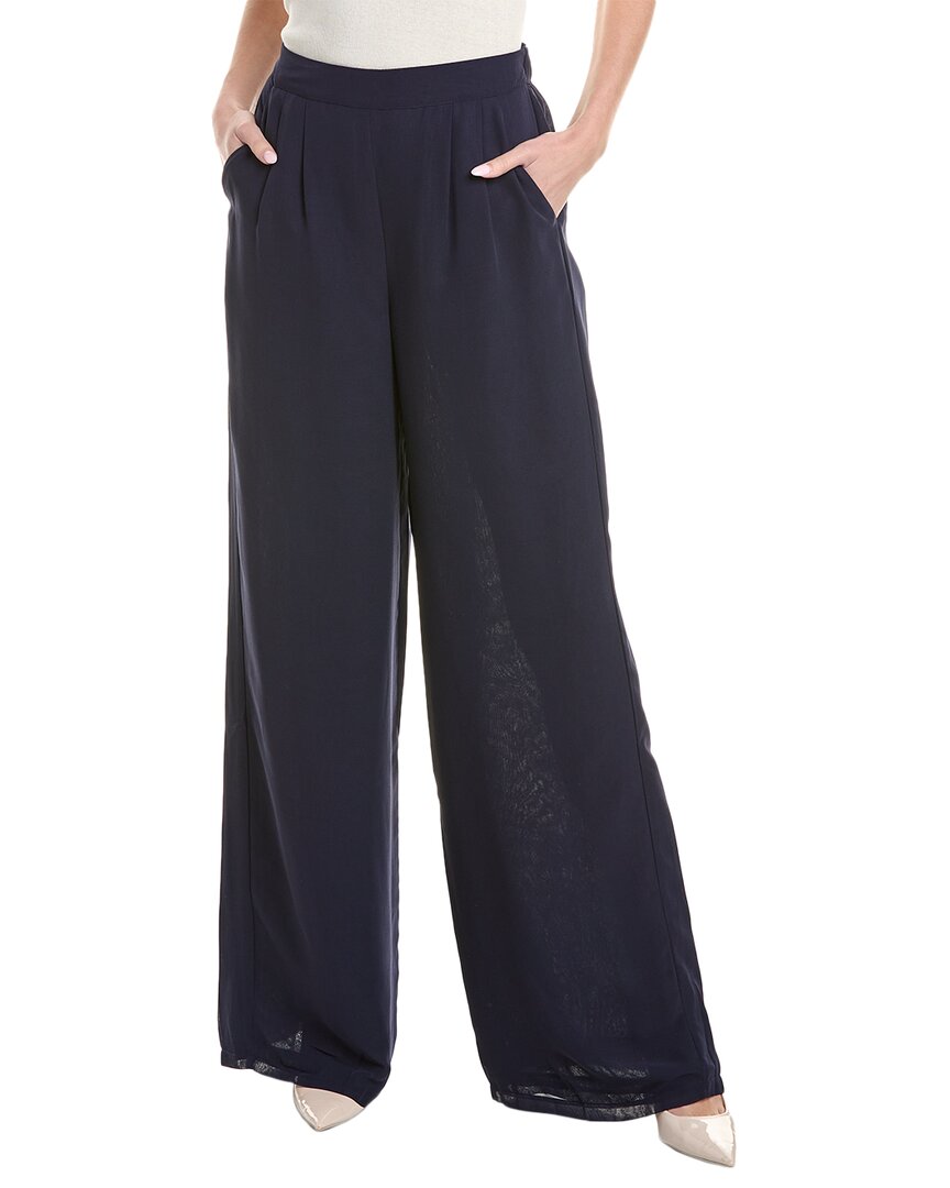 Shop Emily Shalant Full Georgette Palazzo Pant In Blue