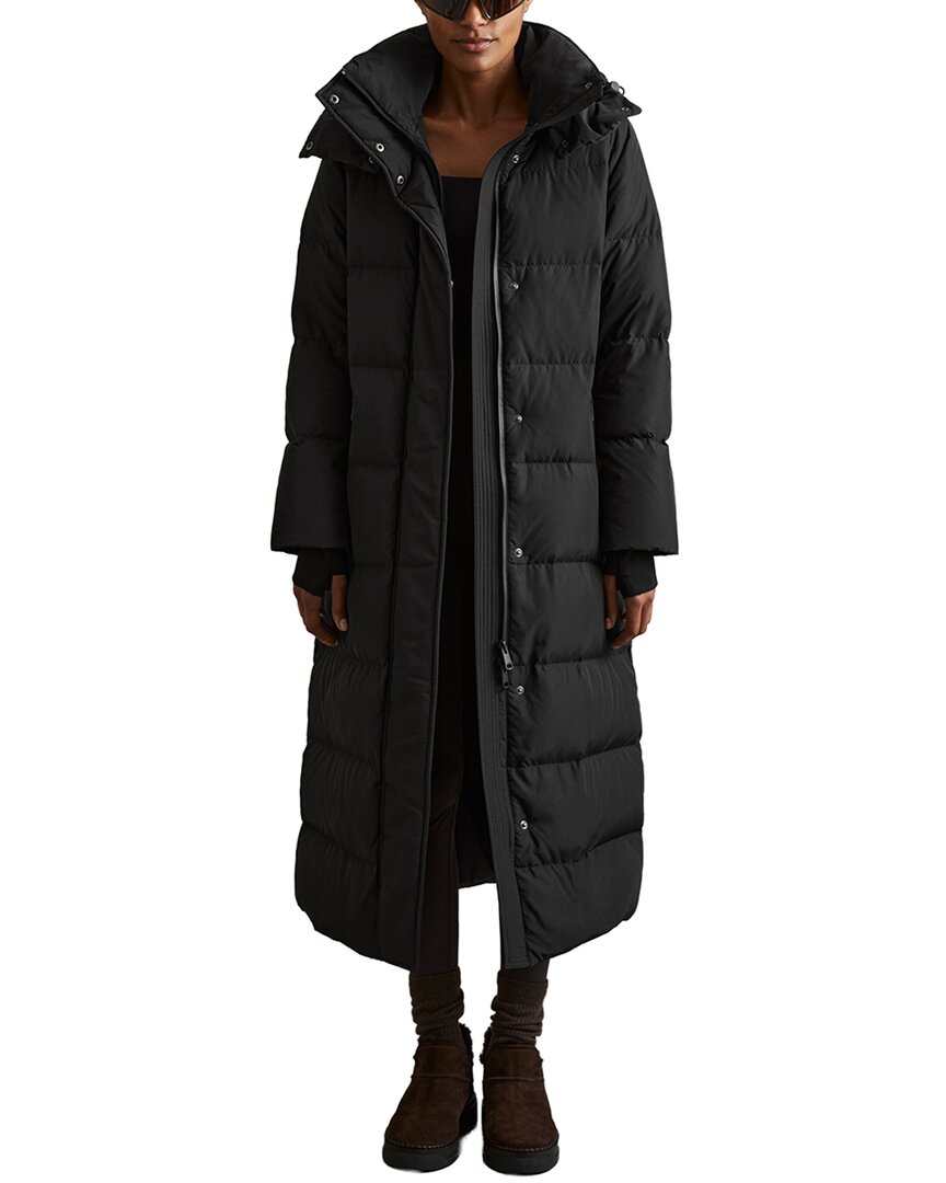 Reiss Dalby Longline Puffer Coat In Black