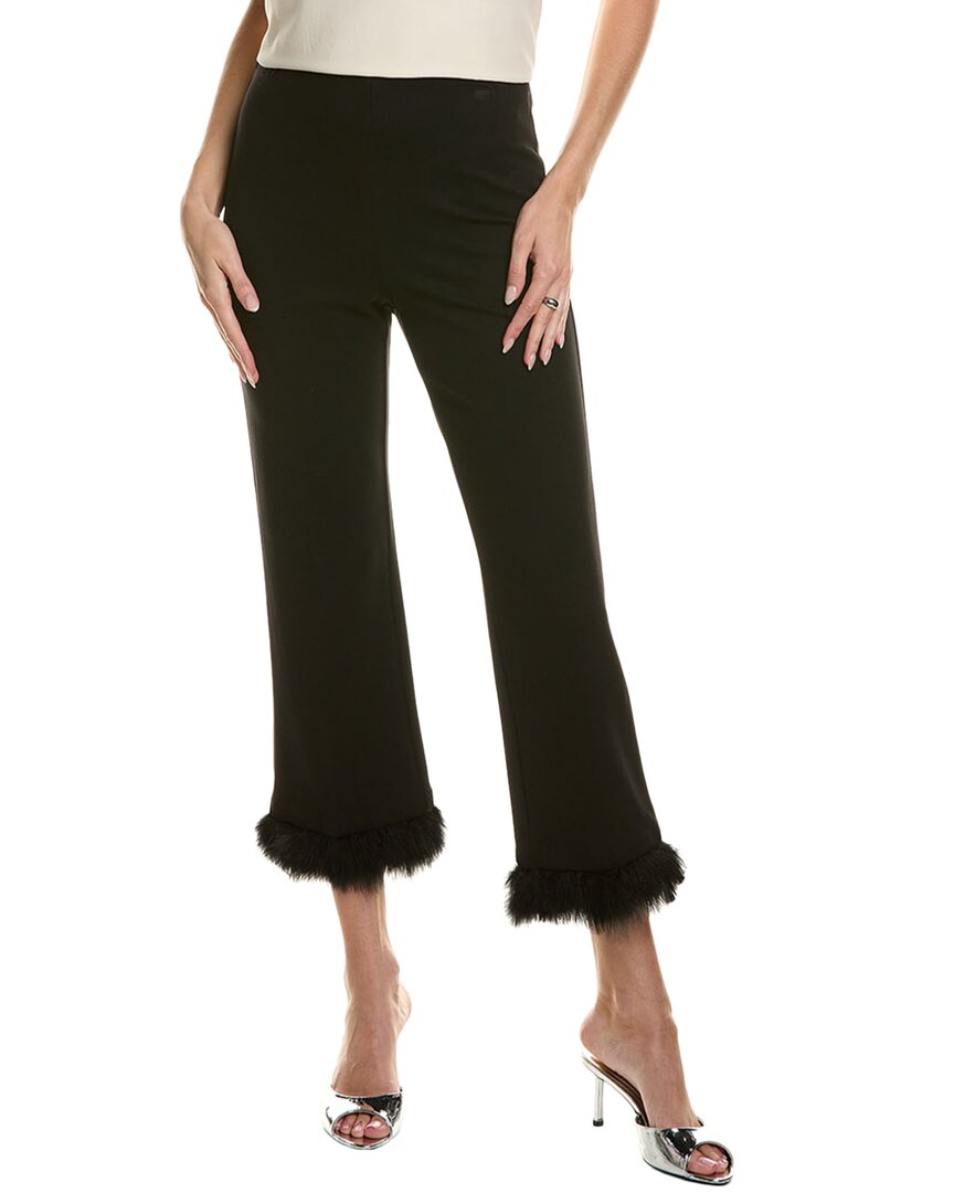 Anne Klein Womens Faux Fur Viscose Cropped Pants In Black